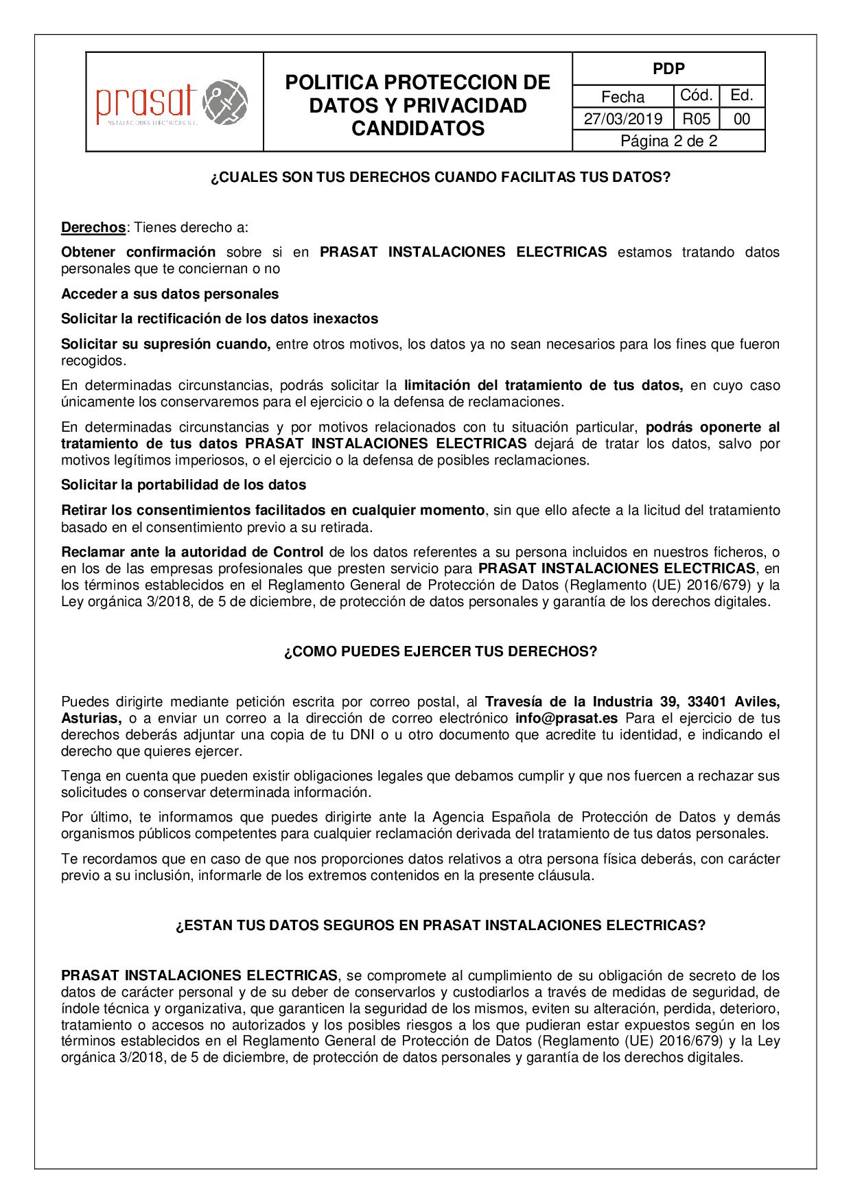 R05. Politica De Proteccion De Datos CANDIDATOS CV WEB2